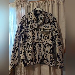 Eddie Bauer Geometric Patterned Fleece Jacket